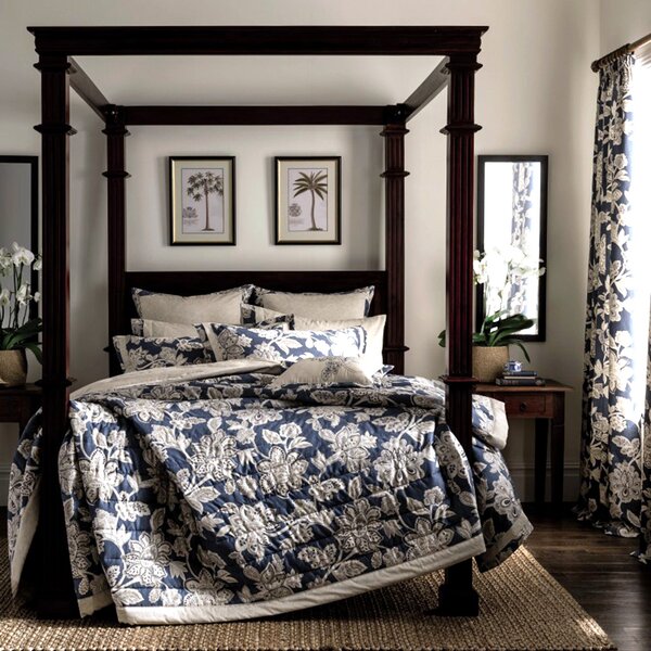 Dorma Samira Blue Bedspread Blue