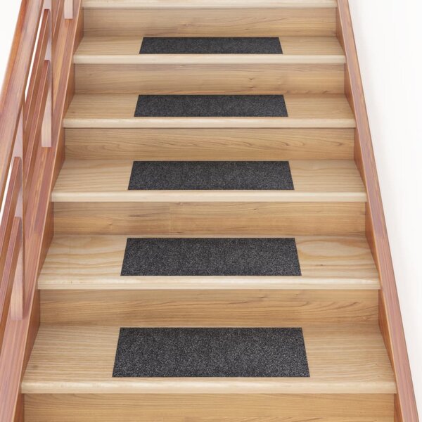 Self-adhesive Stair Mats Rectangular 15 pcs 60x25 cm Grey
