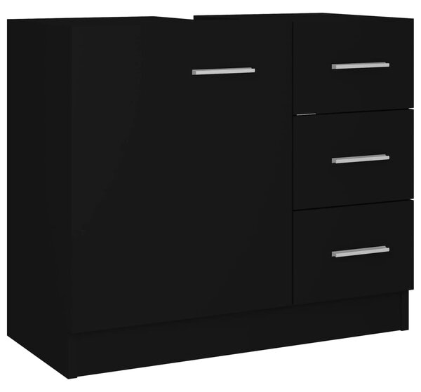 Sink Cabinet Black 63x30x54 cm Engineered Wood