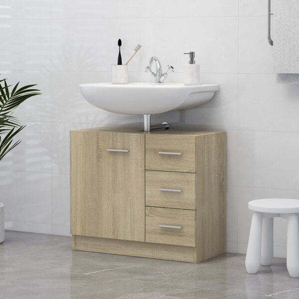 Sink Cabinet Sonoma Oak 63x30x54 cm Engineered Wood