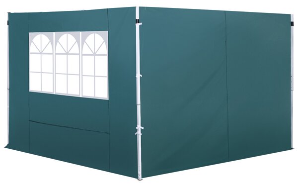 Outsunny 3m Gazebo with Versatile Exchangeable Side Panel, Perfect for Outdoor Events and Gatherings, Green