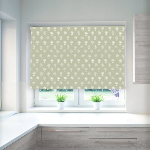 Agapanthus Limpet Blackout Roller Blind Grey and White