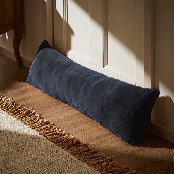 Dunelm Navy Blue Lenon Draught Excluder 90cm x 22cm Grey