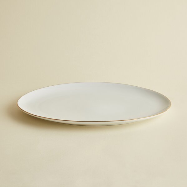 Gold Rim 35cm Serving Platter White