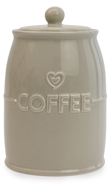 Grey Hearts Coffee Canister Grey
