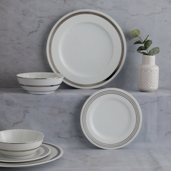 Argent Porcelain Dinner Plate Silver