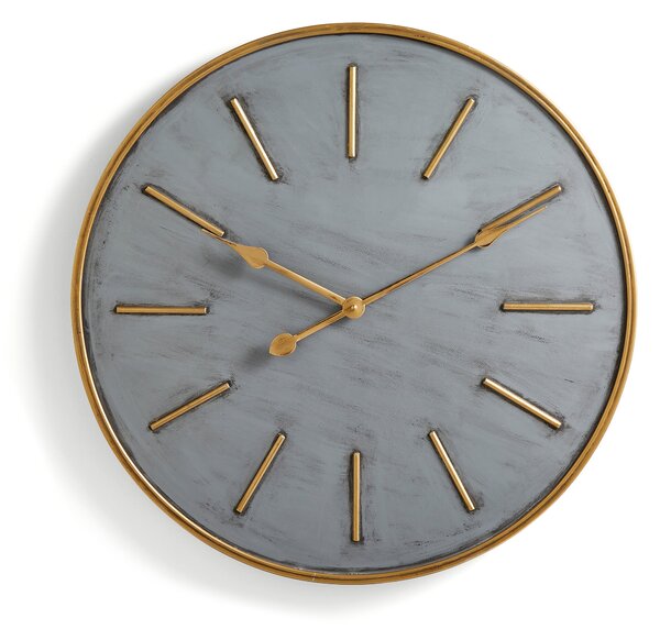 Modern Industrial Wall Clock Pewter