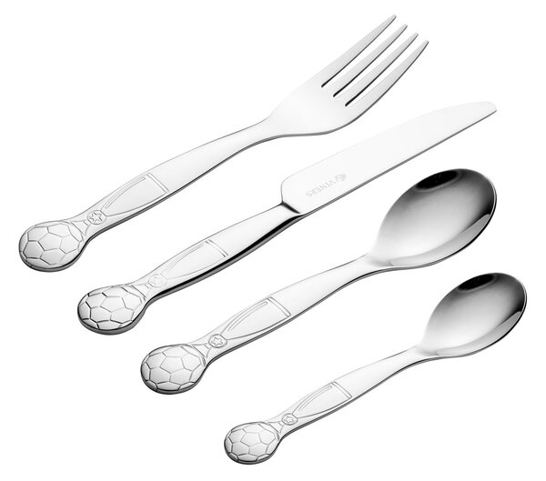 Kid's Viners On the Ball 4 Piece Cutlery Set Silver