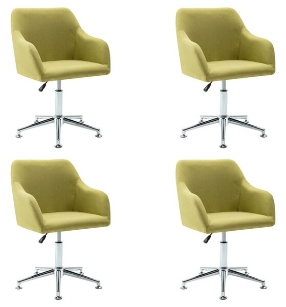 Swivel Dining Chairs 4 pcs Green Fabric