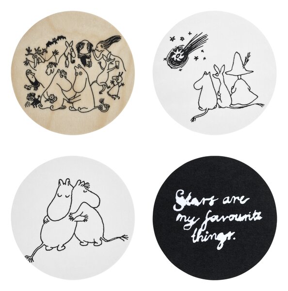 Muurla Moomin 80 Coasters Ø11 cm 4-pack Multi