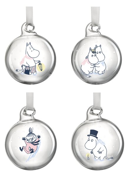 Muurla Moomin Christmas Bauble Ø5 cm 4-pack Let it snow