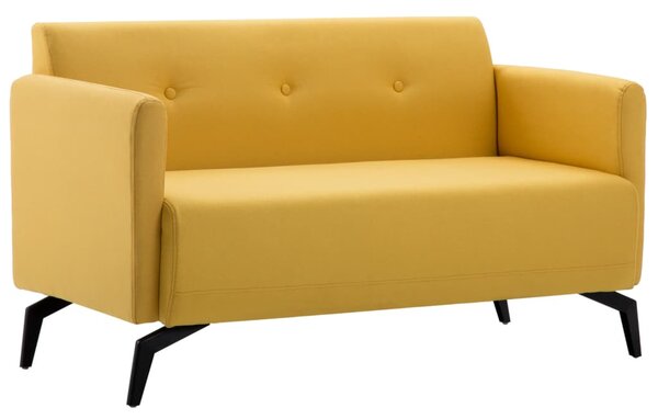 2-Seater Sofa Fabric Upholstery 115x60x67 cm Yellow