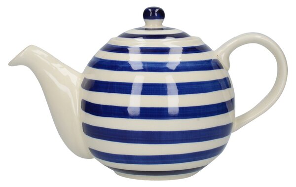 London Pottery Blue Stripe Teapot Blue