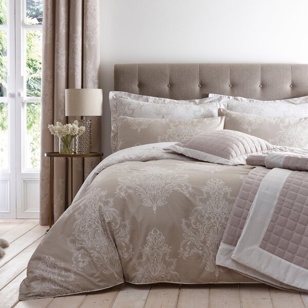 Versailles Natural Reversible Duvet Cover and Pillowcase Set