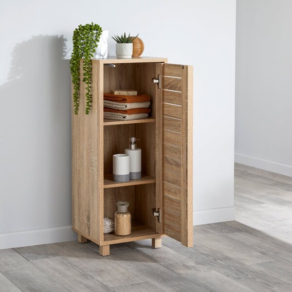 Natural Maia Oak Effect Small Storage Cabinet Brown