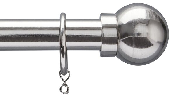 Extendable Ball Finial Curtain Pole - Chrome - 1.2-2.1m (25/28mm)