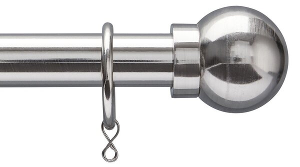 Extendable Ball Finial Curtain Pole - Chrome - 1.7-3m (25/28mm)