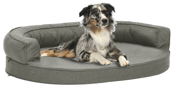 Ergonomic Dog Bed Mattress 75x53 cm Linen Look Grey