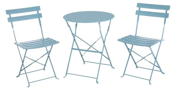 Lazio Bistro Garden Table and Chairs Set - Blue