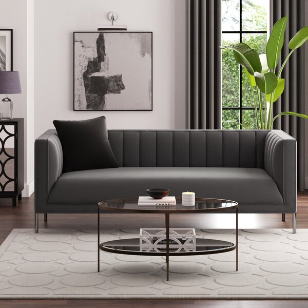 Bellamy Luxe Velvet 3 Seater Sofa Grey