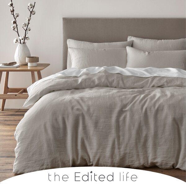 3 Pieces Basic Cotton Reversible King Size Duvet Cover Set 220 x 240 cm -  Anthracite / Terracotta