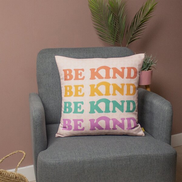 Be Kind Cushion Pink/Green/Yellow