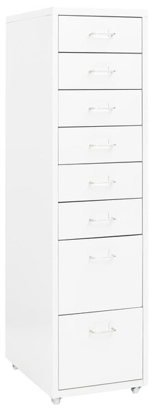 Mobile File Cabinet White 28x41x109 cm Metal