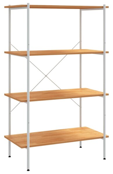 4-Tier Shelving Unit White and Oak 80x40x130 cm