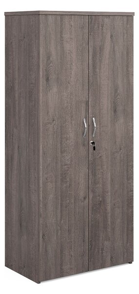 Tully Double Door Cupboards, 4 Shelf - 80wx47dx179h (cm), Grey Oak