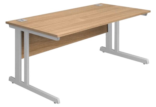 Avoca Rectangular Desk, 120wx80dx73h (cm), Sliver/Oak