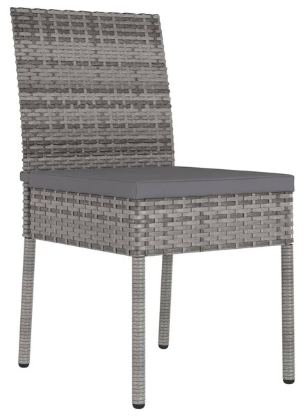 Garden Dining Chairs 2 pcs Poly Rattan Grey