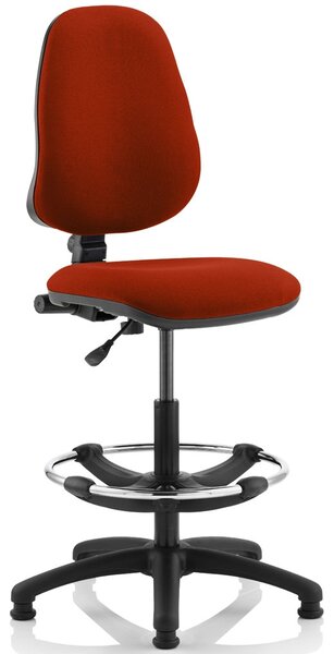 Lunar 1 Lever Draughtsman Chair (No Arms), Tabasco Red