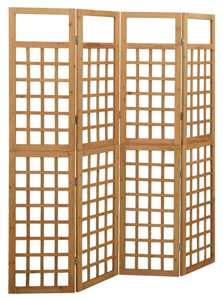 4-Panel Room Divider/Trellis Solid Fir Wood 161x180 cm