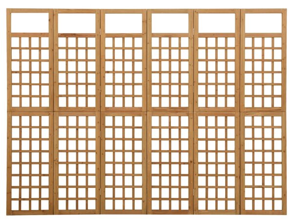 6-Panel Room Divider/Trellis Solid Fir Wood 242.5x180 cm