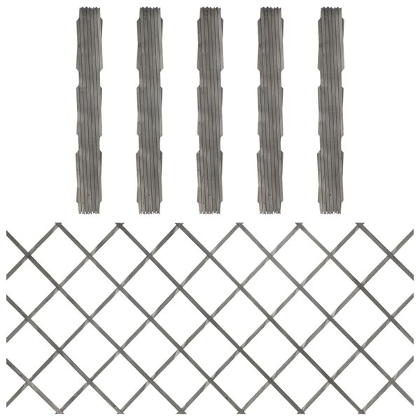 Trellis Fences 5 pcs Grey Solid Firwood 180x80 cm