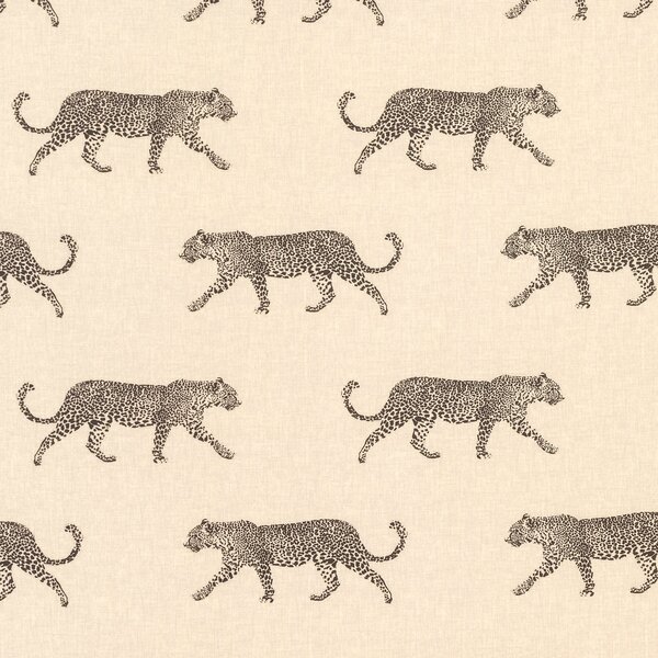 By the Metre Leopard Natural Oil Cloth Brown