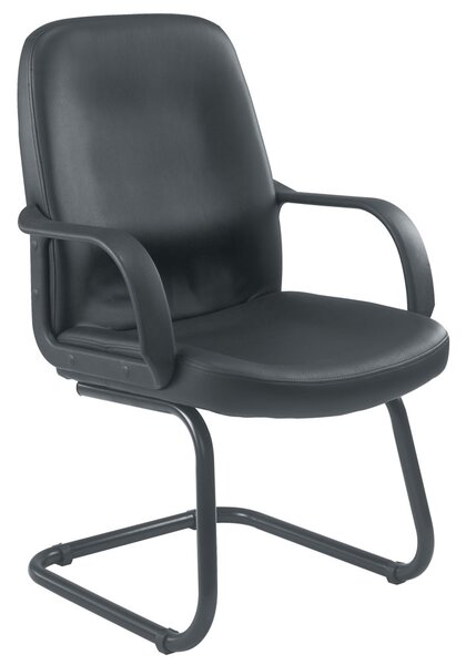 Dulce Leather Faced Visitor Chair, Black