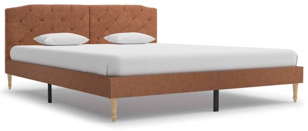 Bed Frame Brown Fabric 150x200 cm 5FT King Size