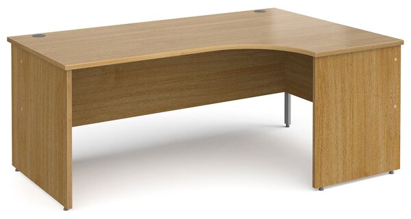 Tully Panel End Right Hand Ergonomic Desk, 180wx120/80dx73h (cm), Oak