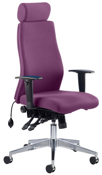 Brechin High Back Fabric Executive Chair With Headrest, Tarot