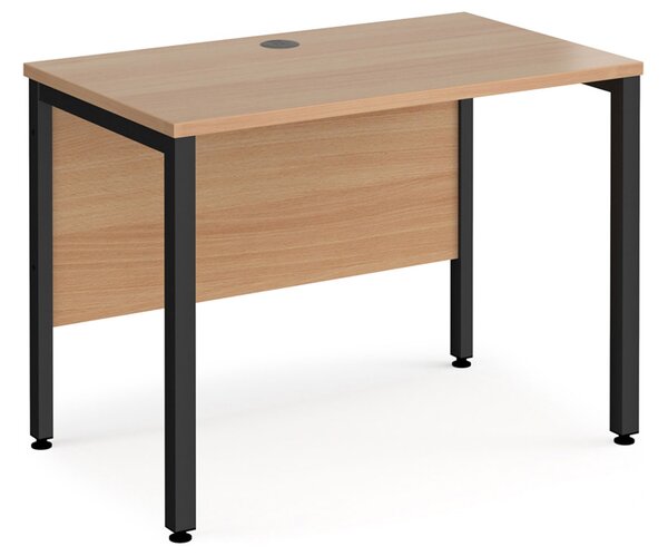 Value Line Deluxe Bench Narrow Rectangular Desks (Black Legs), 100wx60dx73h (cm), Beech