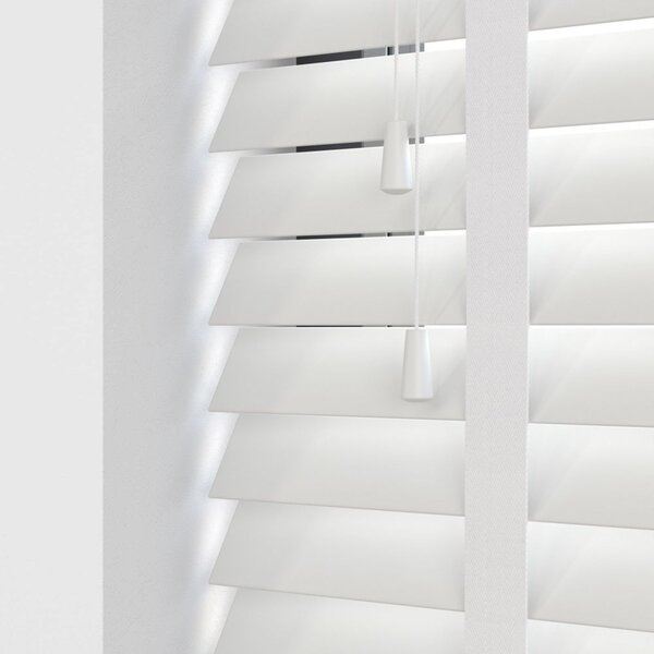 50mm Express Taped Made To Measure Faux Wooden Blind White