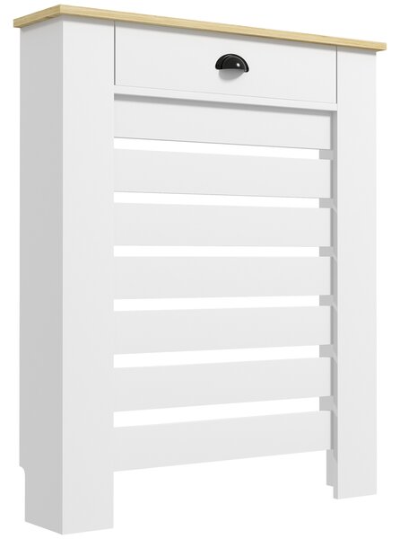 HOMCOM 95.5H x 78Wcm Radiator Cover, with Drawer - White