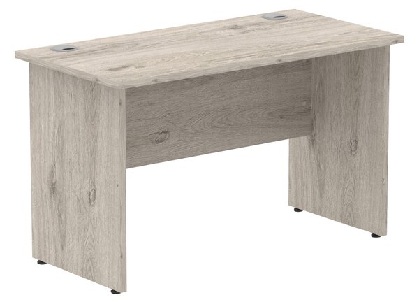 Vitali Panel End Narrow Rectangular Desk , 120wx60dx73h (cm), Grey Oak