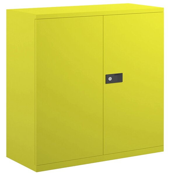 Bisley Economy Double Door Steel Cupboard, 1 Shelf - 91wx40dx100h (cm), Yellow