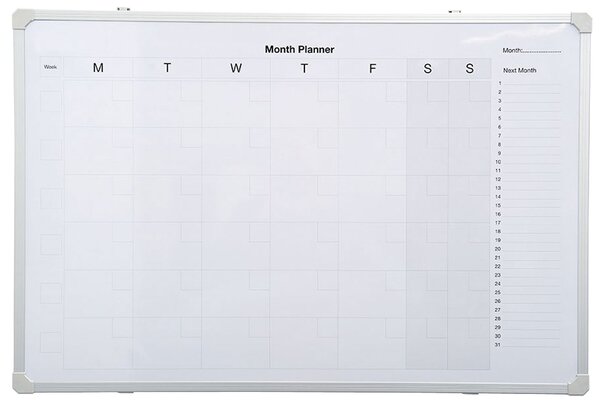 Magnetic Monthly Planner, White
