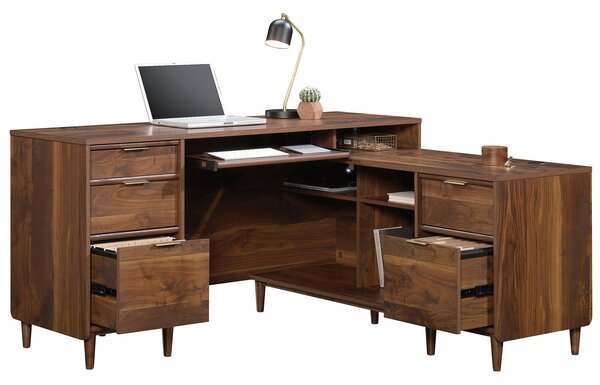 Lewis L-Shaped Desk, Grand Walnut