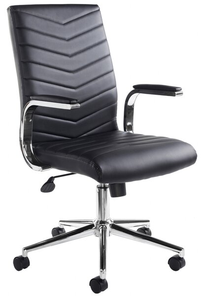 Martinez Executive Leather Faced Chair, Black