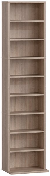 HOMCOM 260 Narrow CD Storage Unit - Natural Wood Finish