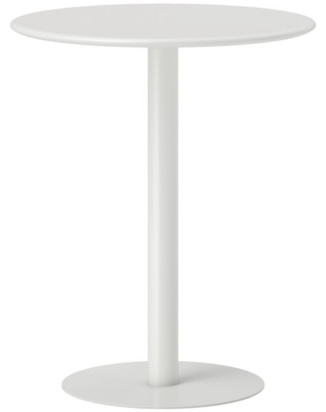 HOMCOM Dining Table, Round Kitchen Table with Steel Base for Living Room, Dining Room, 60 x 60 x 72cm, White